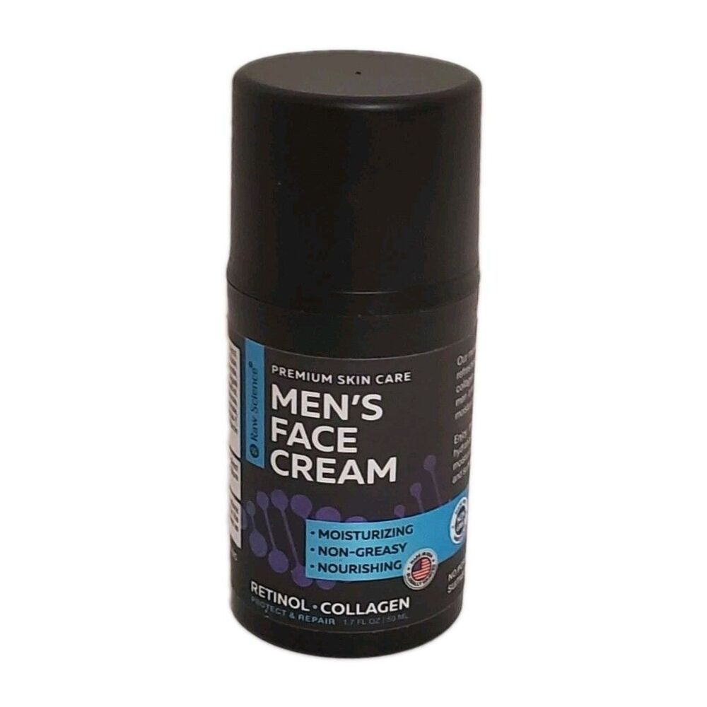 Raw Science Men's Face Cream Moisturizer Hydrating Anti Aging 1.7 fl oz USA